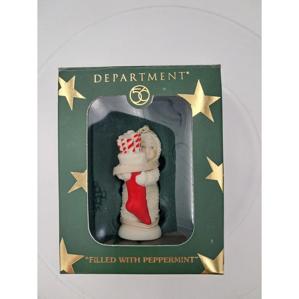 Retired Snowbabies Ornament- Filled‎ With Peppermint
